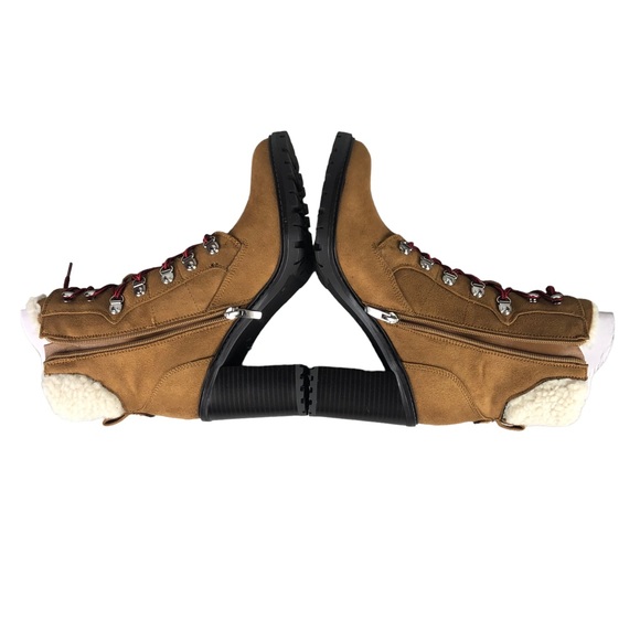 NINE WEST PEER Sherpa Cuff Block Heel Boots - Picture 6 of 11